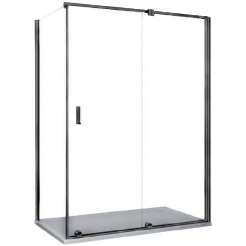 Душевой уголок Ceruttispa 120x90 Premiata В120-8 профиль Черный матовый стекло прозрачное