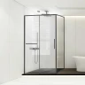Душевой уголок Vincea Slim Soft 110x90 VSR-1SS9011CLGM профиль Вороненая сталь стекло прозрачное