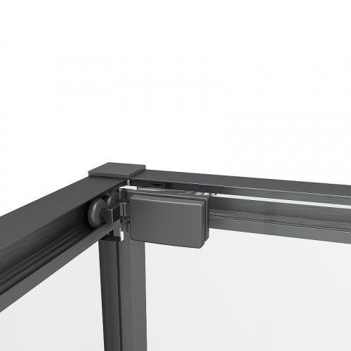 Душевой уголок Black&amp;White S1180-1290GM 120x90 11801290GM профиль оружейная сталь стекло прозрачное