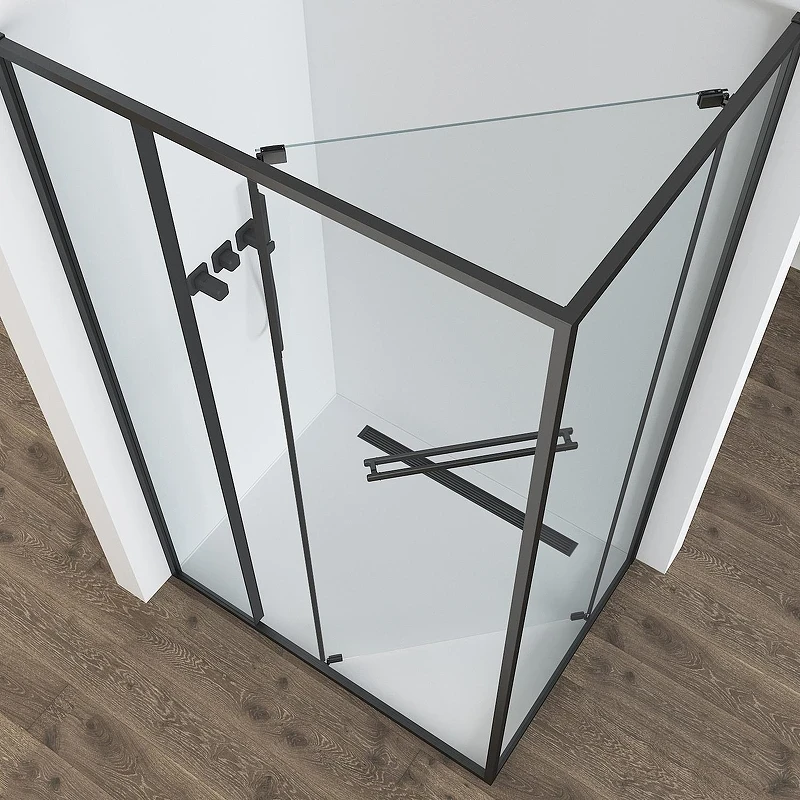Душевой уголок Black&White S1180-1290GM 120x90 11801290GM профиль оружейная сталь стекло прозрачное