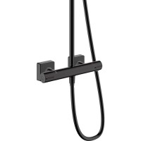 Душевая система Hansgrohe Vernis Shape Showerpipe 26286670 с термостатом Черный матовый латунь на стену