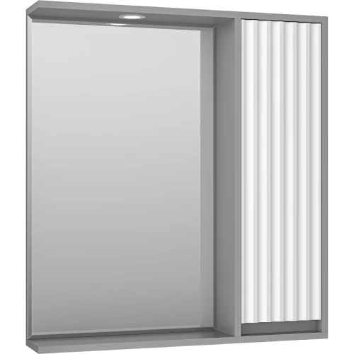 Зеркало со шкафом Brevita Balaton 75 R BAL-04075-01-01П с подсветкой Белое матовое Серое матовое МДФ / ЛДСП, стекло