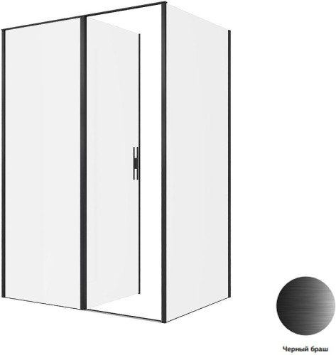 Душевой уголок Allen Brau Priority 140x100 3.31036.BBA+3.31048.BBA цвет профиля Черный браш стекло прозрачное