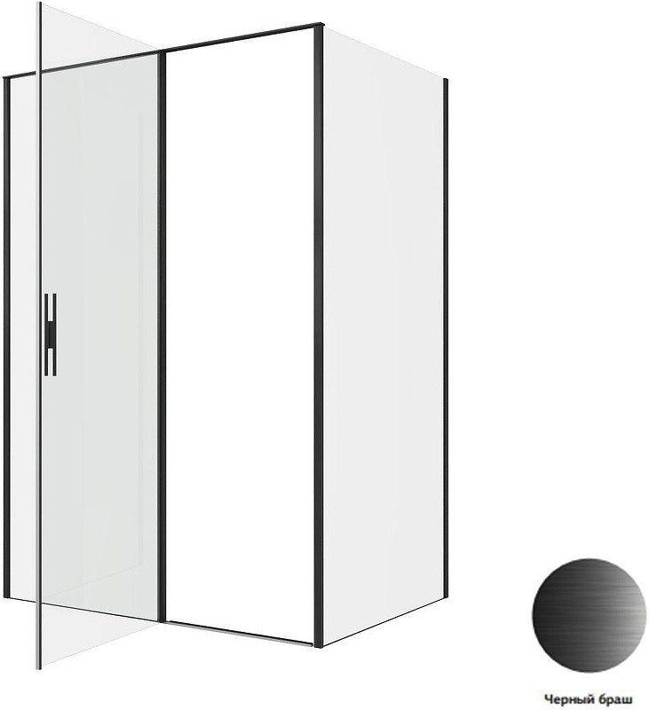 Душевой уголок Allen Brau Priority 140x100 3.31036.BBA+3.31048.BBA цвет профиля Черный браш стекло прозрачное