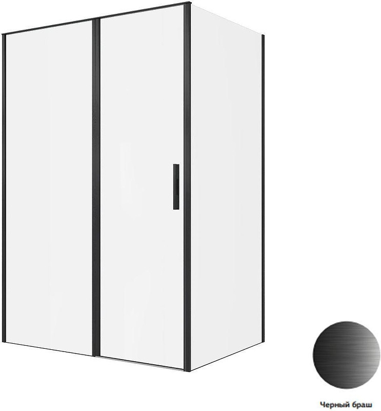 Душевой уголок Allen Brau Priority 140x100 3.31036.BBA+3.31048.BBA цвет профиля Черный браш стекло прозрачное