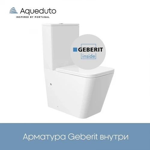 Унитаз компакт Aqueduto Macio Plus AQDSMACT10 цвет Белый глянцевый с бачком и сиденьем Микролифт