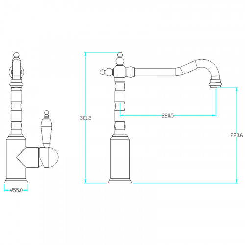 Смеситель для кухни Boheme Tradizionale Chromo 103 Хром латунь