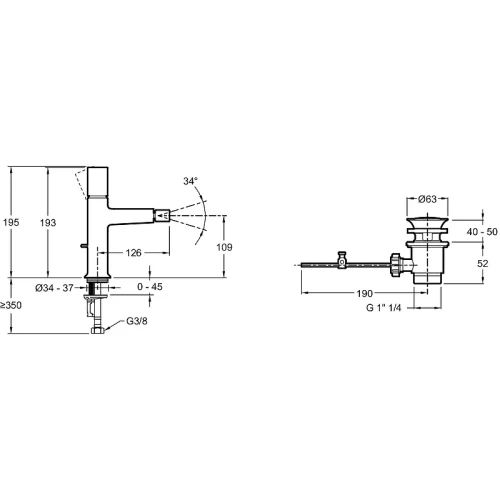 Смеситель для биде Jacob Delafon Rivoli E24167-CP