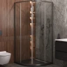 Душевой уголок Cezares Molveno 90x90 MOLVENO-R-2-90-C-GM-IV профиль Оружейная сталь стекло прозрачное