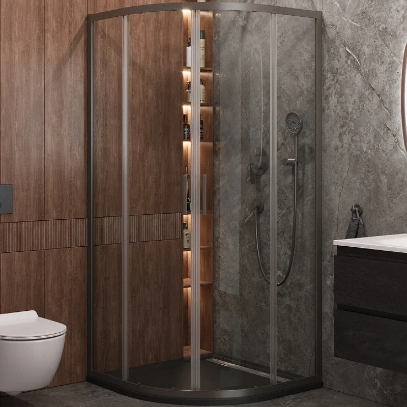 Душевой уголок Cezares Molveno 90x90 MOLVENO-R-2-90-C-GM-IV профиль Оружейная сталь стекло прозрачное