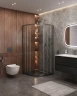 Душевой уголок Cezares Molveno 90x90 MOLVENO-R-2-90-C-GM-IV профиль Оружейная сталь стекло прозрачное