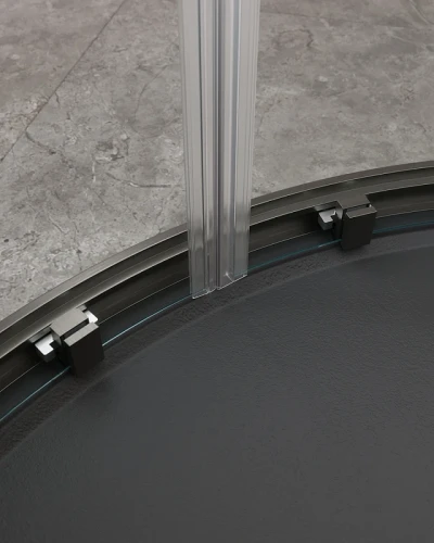 Душевой уголок Cezares Molveno 90x90 MOLVENO-R-2-90-C-GM-IV профиль Оружейная сталь стекло прозрачное