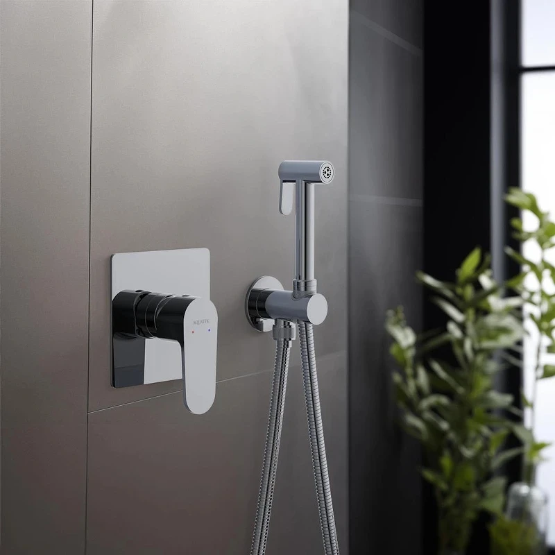 Гигиенический душ со смесителем Aquatek Оберон AQ1219CR Хром латунь встраиваемый