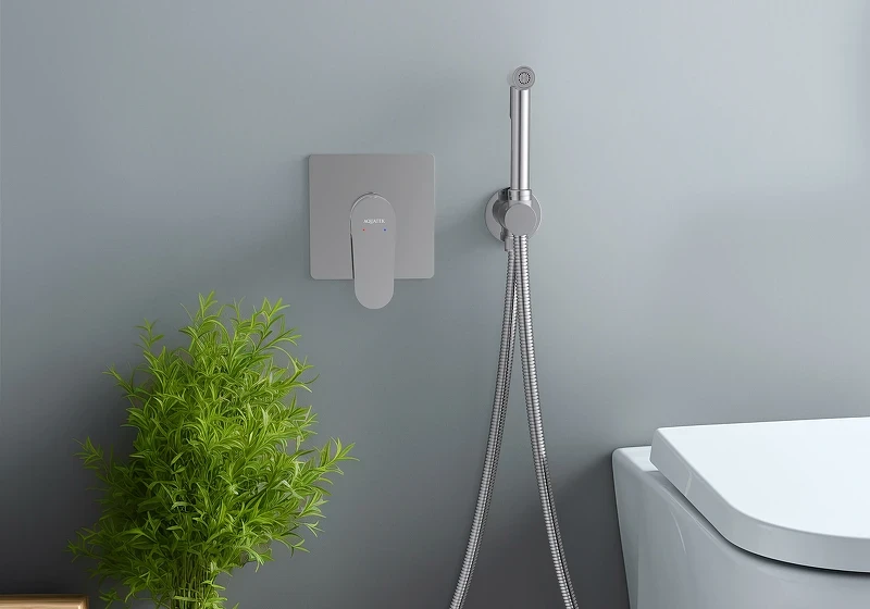 Гигиенический душ со смесителем Aquatek Оберон AQ1219CR Хром латунь встраиваемый