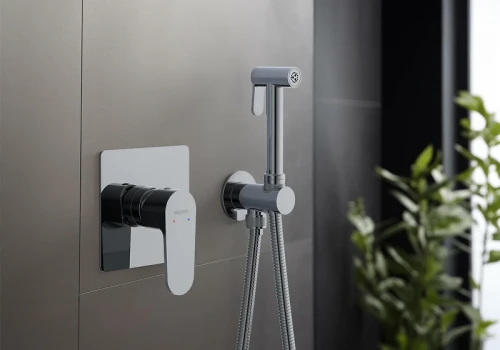 Гигиенический душ со смесителем Aquatek Оберон AQ1219CR Хром латунь встраиваемый