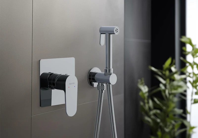 Гигиенический душ со смесителем Aquatek Оберон AQ1219CR Хром латунь встраиваемый
