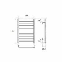 Водяной полотенцесушитель Point Аврора PN10156S П8 500x600 Хром