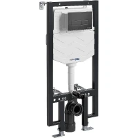 Инсталляция WasserKRAFT Vils 56TLT.010.ME.MB03 для унитаза с Черной матовой клавишей смыва