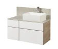 Тумба под раковину Aquaton Мишель 100 1A244101MIX40 подвесная Дуб эндгрейн Белая МДФ / ЛДСП
