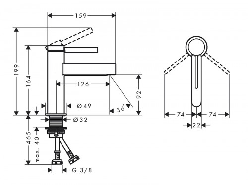 Смеситель для раковины Hansgrohe Finoris 76010000 Хром латунь