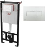 Инсталляция Alcaplast Sadromodul AM101/1120-3:1 RU M371-0001 для унитаза с клавишей смыва Хром глянец пластик