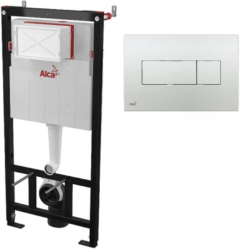 Инсталляция Alcaplast Sadromodul AM101/1120-3:1 RU M371-0001 для унитаза с клавишей смыва Хром глянец пластик