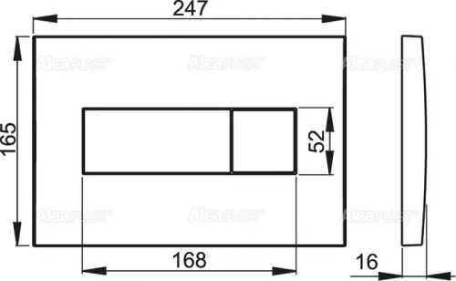 Инсталляция Alcaplast Sadromodul AM101/1120-3:1 RU M371-0001 для унитаза с клавишей смыва Хром глянец пластик
