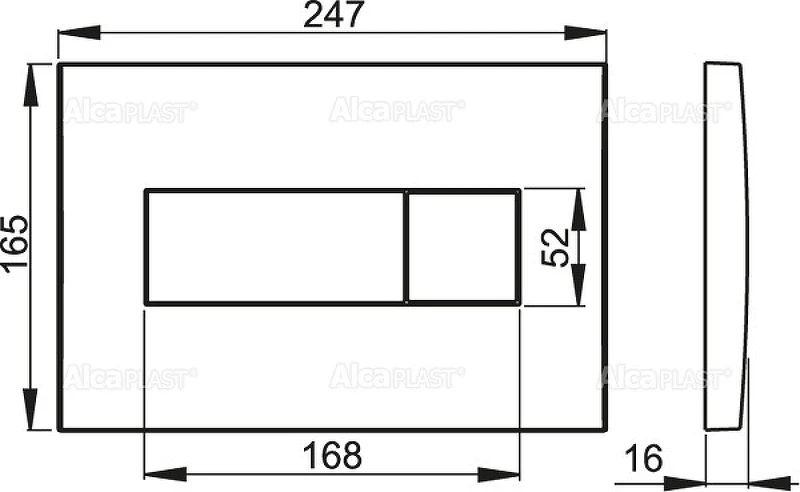 Инсталляция Alcaplast Sadromodul AM101/1120-3:1 RU M371-0001 для унитаза с клавишей смыва Хром глянец пластик