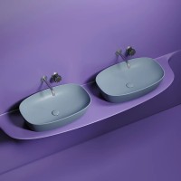Раковина-чаша Ceramicanova Element 60 CN6049MHL Серо-голубая матовая фарфор накладная