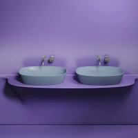 Раковина-чаша Ceramicanova Element 60 CN6049MHL Серо-голубая матовая фарфор накладная