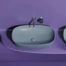 Раковина-чаша Ceramicanova Element 60 CN6049MHL Серо-голубая матовая фарфор накладная