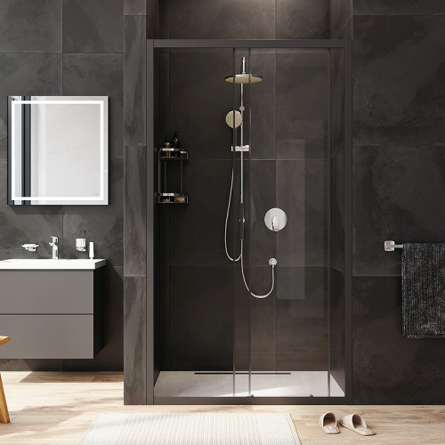 Душевая дверь AM.PM Gem Solo 110 W90G-110-1-195BT профиль Черный матовый стекло прозрачное