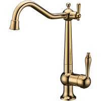 Смеситель для кухни Paulmark Retro Re213226-G Золото латунь