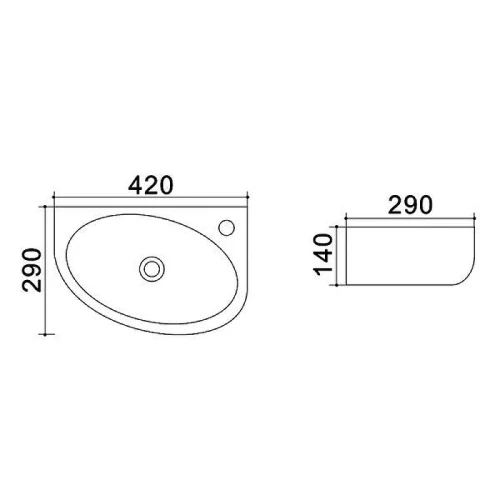 Мини-раковина Azario 42 R AZ-4519 цвет Белый