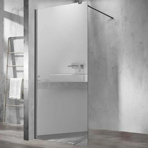 Душевая перегородка Vincea Walk-In 80 VSW-1H800MRGM профиль Вороненая сталь стекло зеркальное
