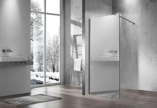 Душевая перегородка Vincea Walk-In 80 VSW-1H800MRGM профиль Вороненая сталь стекло зеркальное