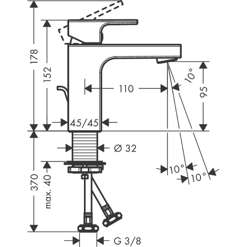 Смеситель для раковины Hansgrohe Vernis Shape 71594000 Хром латунь