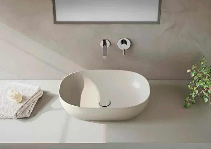 Раковина-чаша Vitra Outline Recycled 60 7995B066-0016 Матовый тауп фарфор накладная