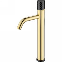 Смеситель для раковины Boheme Stick 122-GB Золото Черный латунь однорычажный