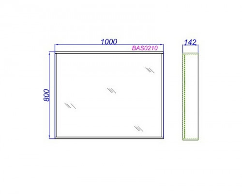 Зеркало Aqwella Basic 100 BAS0210DZ Дуб золотой МДФ / ЛДСП, стекло