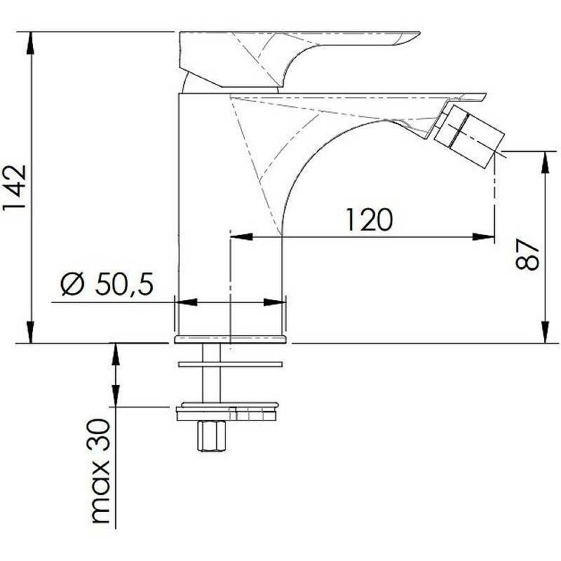 Смеситель для биде Remer Infinity I21BO Белый матовый латунь