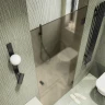 Душевая дверь Maybah Glass MGD-526-6 905x1950 на петлях Черный стекло бронзовое матовое