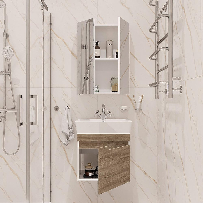 Зеркальный шкаф DIWO Архангельск 50 AH2303Z цвет Белый