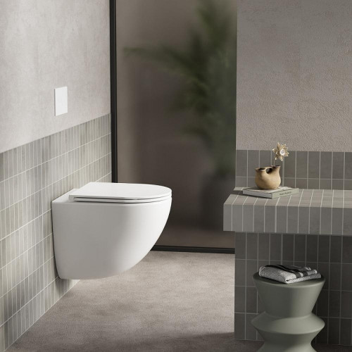 Комплект унитаза с инсталляцией Abber Bequem AC1131TC-AC0105-AC0120 цвет Белый с сиденьем Микролифт