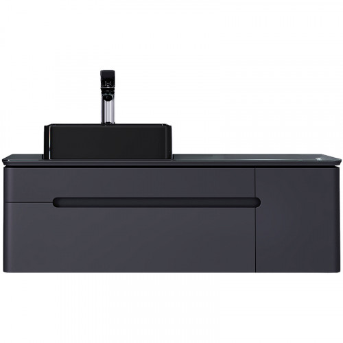 Тумба под раковину Jorno Shine 120 Shi.01.120/P/A подвесная Антрацит МДФ / ЛДСП, стекло