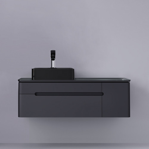 Тумба под раковину Jorno Shine 120 Shi.01.120/P/A подвесная Антрацит МДФ / ЛДСП, стекло