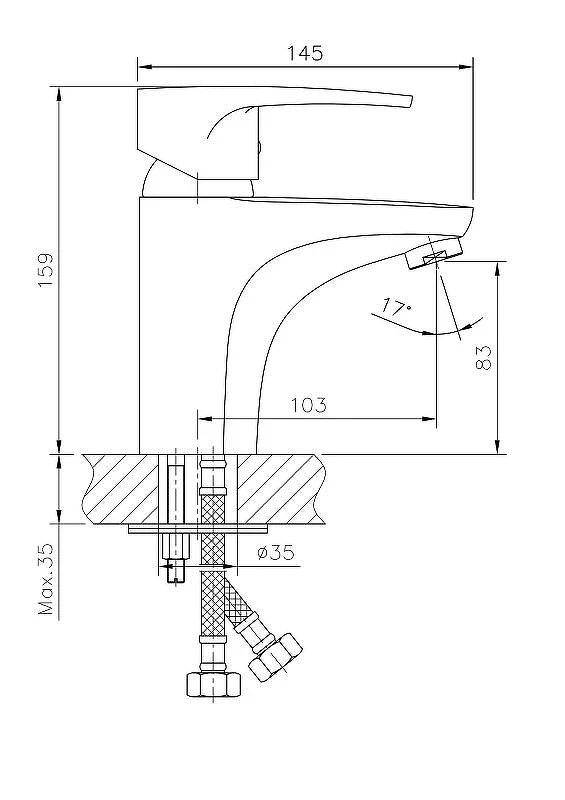 Смеситель для раковины Haiba HB1065 Хром