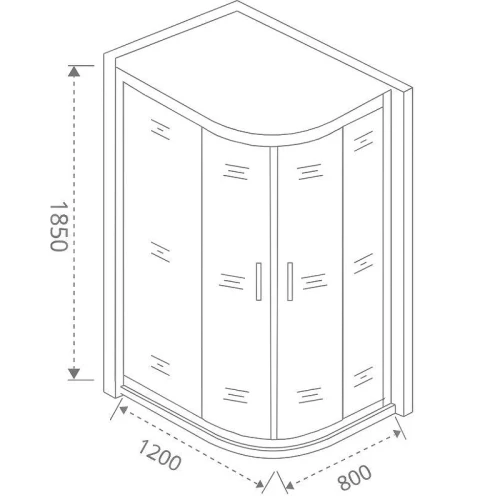 Душевой уголок Good Door Infinity R-120-G-CH 120x80 профиль Хром стекло Грейп