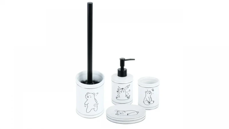 Ершик для унитаза Fixsen Teddy FX-600-5 Белый Черный
