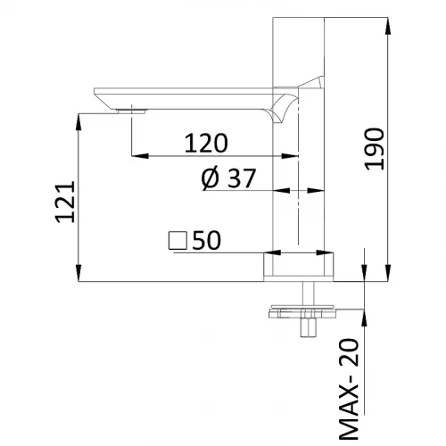 Смеситель для раковины Remer Edge EG710NO Черный матовый латунь